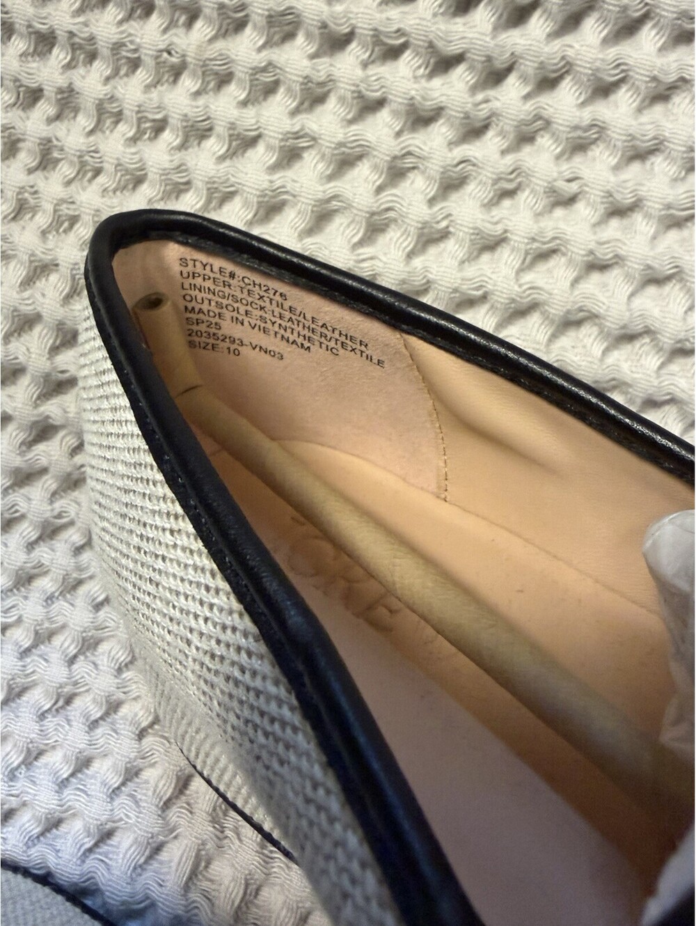 J. Crew Teagan Mary Jane In Beige Spanish Canvas Black Leather Trim Size 10 $168 - Picture 5 of 9